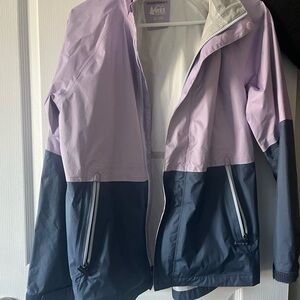 REI Kids Raincoat in Lavender and Navy